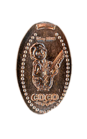 DL0741 Vending Machine Miguel Rivera Star of the Movie Coco vertical elongated pressed coin image.  