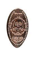 DL0743 Vending Machine Dia De Los Muertos Skeleton Mask from the Movie Coco vertical elongated pressed coin image.      