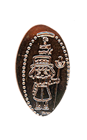 DL0750 Vending Style Machine "It’s a small world" British Beefeater vertical elongated coin image. 