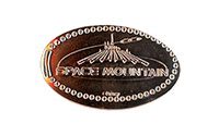 DL0756 Space Mountain Logo, Space Mountain vended pressed penny. 