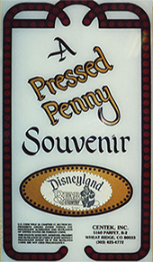 Second Disney pressed penny machine marquee sign