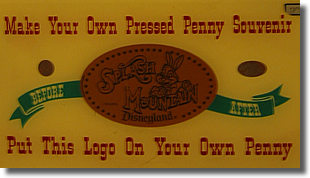 Splash Mountain penny press marquee