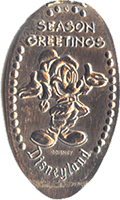 DL0073 Retired Santa Mickey Pressed Nickel or elongated coin image. 