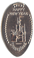 Happy New Year Disneyland Castle pressed nickel 1995
