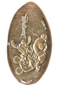 Disneyland pressed dime, Baby Mickey and Pluto