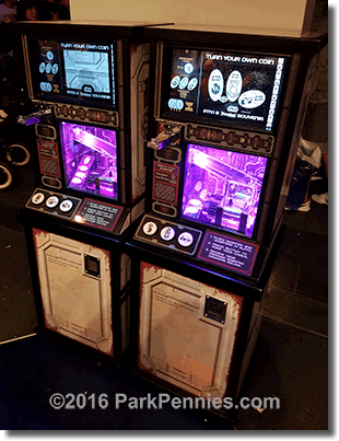 The Rebel Forces pressed coin machine left. The First Order pressed coin machine right.