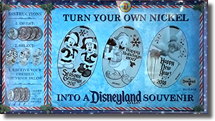 The Disneyland 2017 Holiday pressed nickel set marquee on 12-15-17