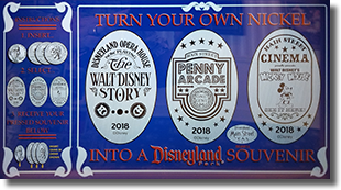 DL0681, DL0682, and DL0683 Disneyland Park 2018 Pressed Nickel Set Marquee 2-15-2018