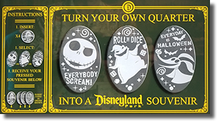 Disneyland Pressed Coin Guide for the latest Nightmare Before Christmas pressed quarters