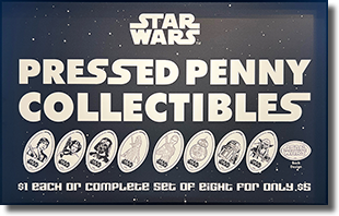 DL0733-740 Star Wars 8 design vending-style coin press machine marquee on 7-24-2022