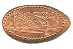 Picture of Disneyland souvenir Disneyland Hotel pressed pennies - elongated coins.