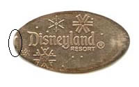 Click here to see any of these tiny Disneyland souvenir Pressed Pennies / Elongated Coins up close in Window #1.