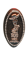 DL0728 Woody with crossed arms Toy Story vertical elongated coin image.  