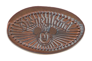 Early, small grip DL0007 Disneyland Mickey Rays pressed penny