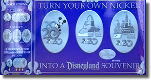 Disneyland's 2020 annual pressed nickel set machine marquee.