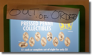 Toy Story penny press out of order