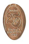 1980 Disneyland's 25th Anniversary  pressed penny or elongated coin 