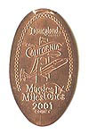 2001 Disney's California Adventure, Grand Hotel and Downtown Disney Open pressed penny or elongated coin 