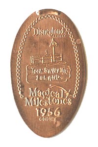 1956 pressed coin Tom Sawyer Island Opens from our pressed coin collection