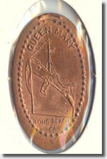 Ship tourist pressed penny coin
