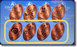 World of Disney Shanghai 5th Anniversary pressed coins set #1