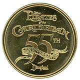 #5, "The Pirates of the Caribbean 55th Anniversary Disneyland" medallion #5 obverse